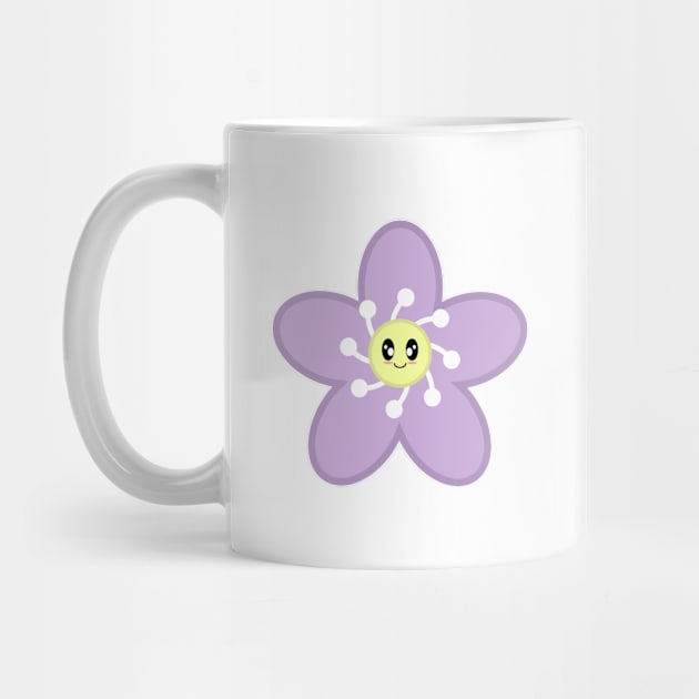 Cute Purple Flower Blossom - White by Kelly Gigi